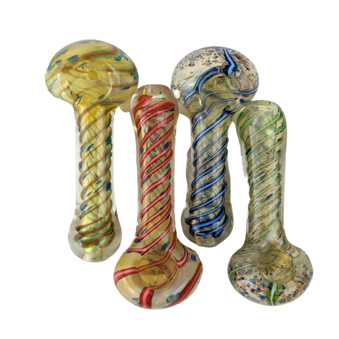 SSP-44 3.5" Spiral Speckled Hand Pipe