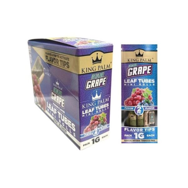 King Palm 2PK Terpene Infused LEAF TUBES MINI ROLLS 20PK- Blue Grape