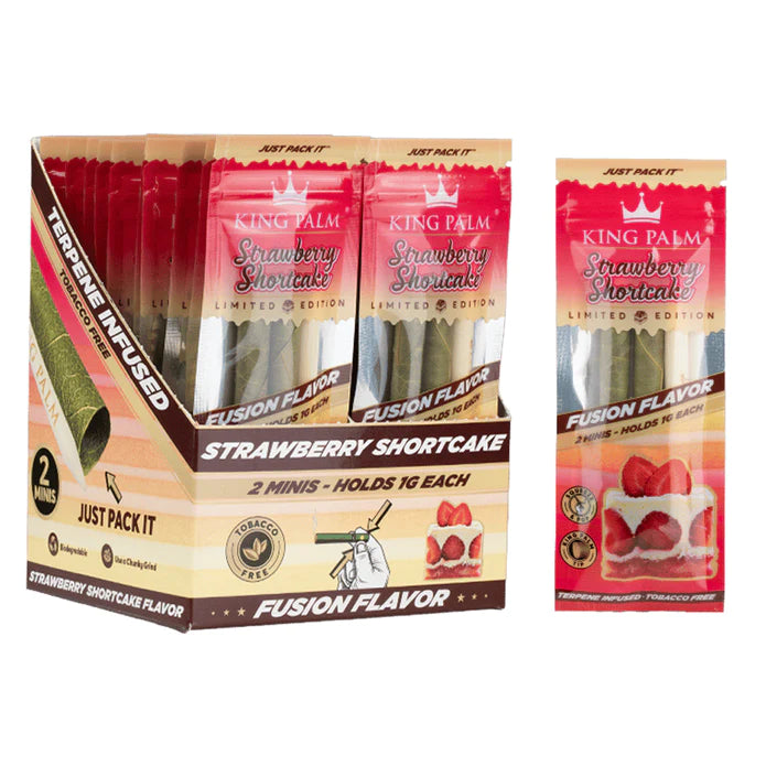 King Palm Strawberry Shortcake - 2 Mini Rolls - 20pk Display