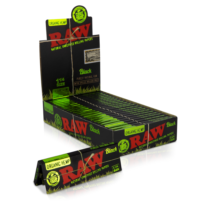 RAW 1 1/4 Black Organic Hemp