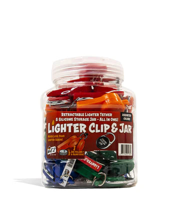 Retractable Lighter Tether & Silicone Assorted Colors 24pk Display