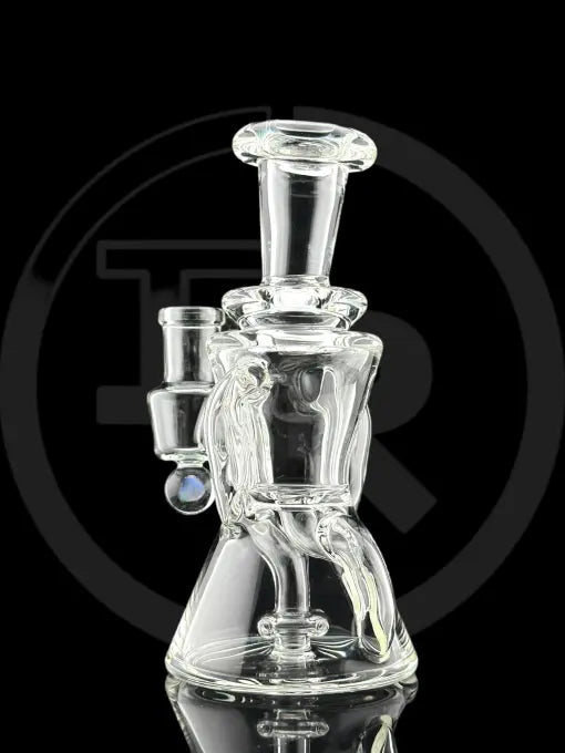 Iridescent Glass: 5″ Mini Gilly Cycler w/ Encased Opal