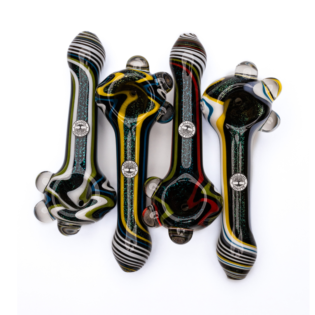 Roots Glass Dichro Spoon Pipe (4pc)