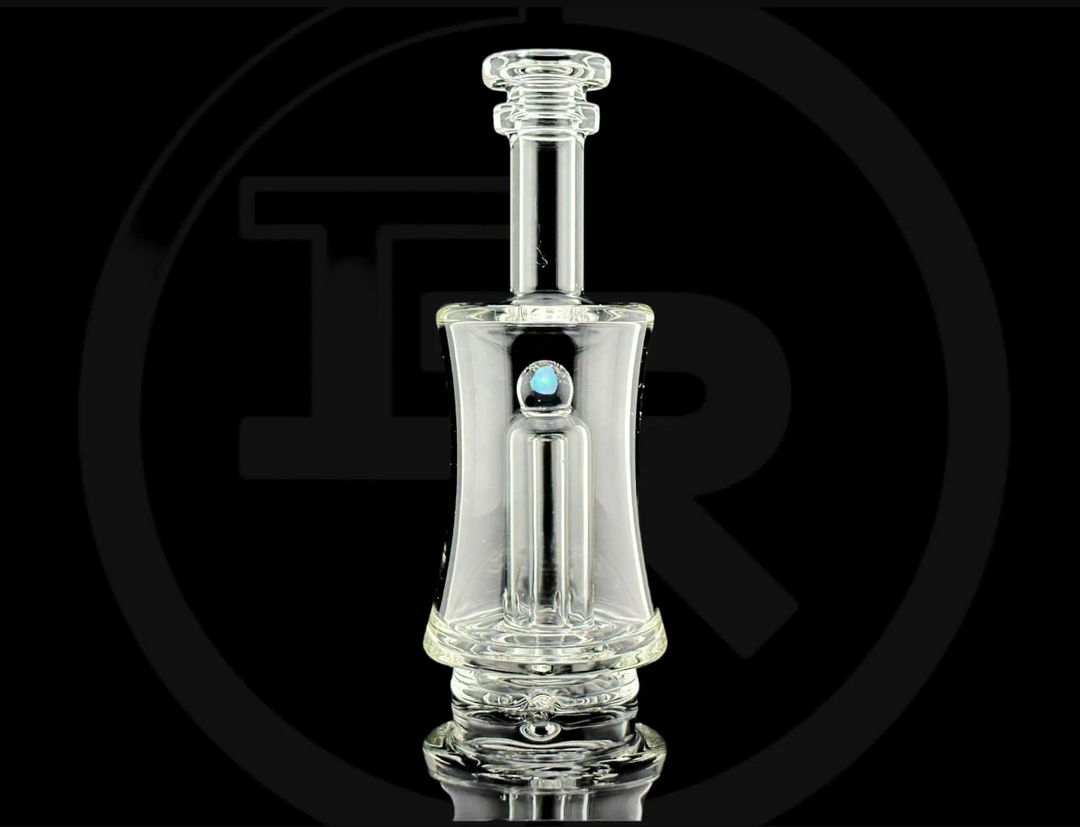 Iridescent Glass: Clear Encased Opal Puffco Peak Attachment