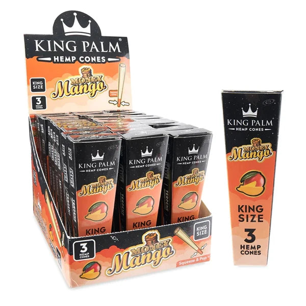 King Palm King Size Hemp Cone - Honey Mango 30pk