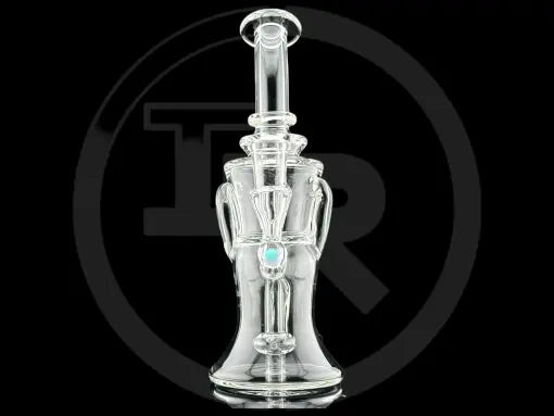 Iridescent Glass: 8″ Clear Gilcycler w/ Double Opal