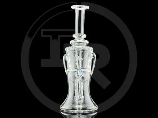 Iridescent Glass: 8″ Clear Gilcycler w/ Double Opal