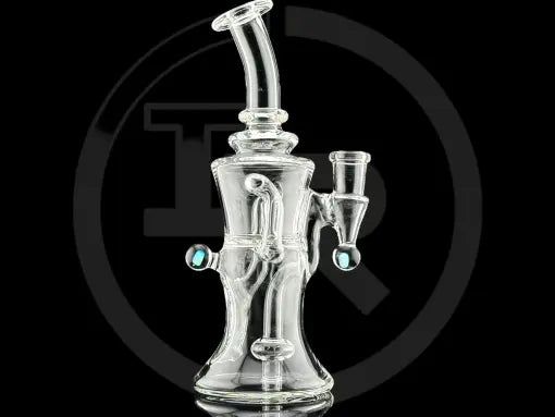 Iridescent Glass: 8″ Clear Gilcycler w/ Double Opal