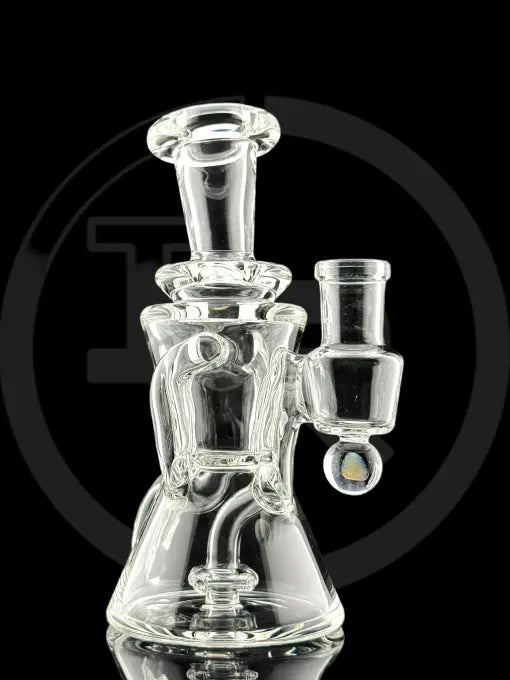 Iridescent Glass: 5″ Mini Gilly Cycler w/ Encased Opal