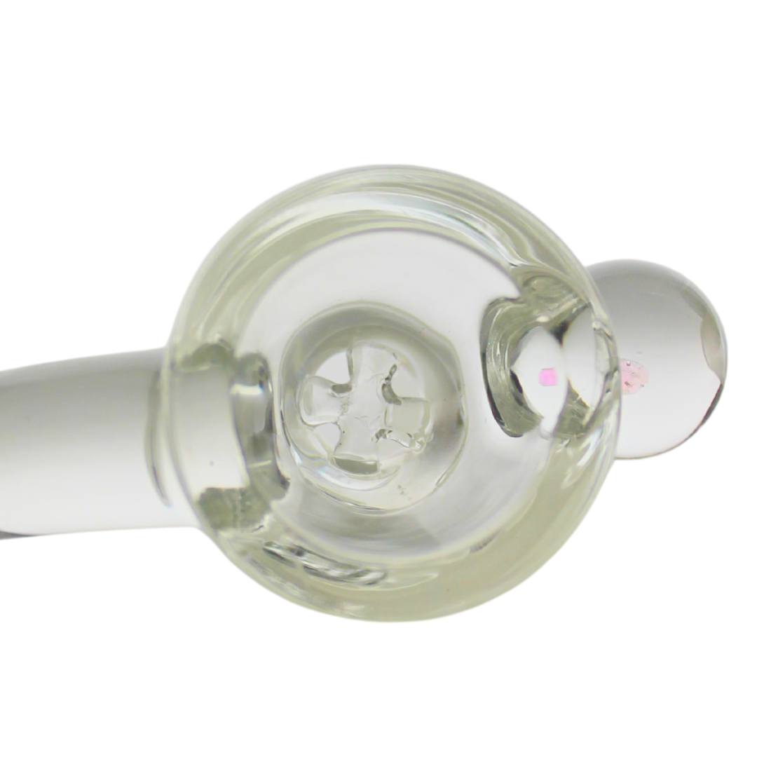 14mm Clear 4 Hole Horn Bowl w/ Opal