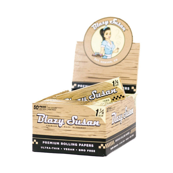 Blazy Susan 1.25" Unbleached Rolling Papers 50pk