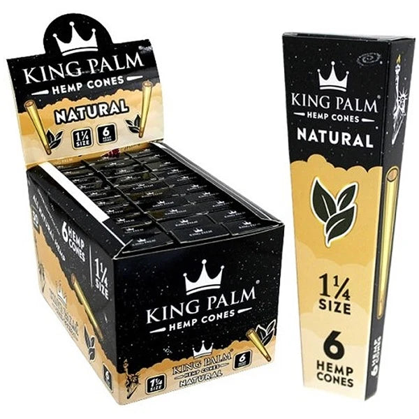 King Palm 1 1/4 Hemp Cone - Natural 30pk