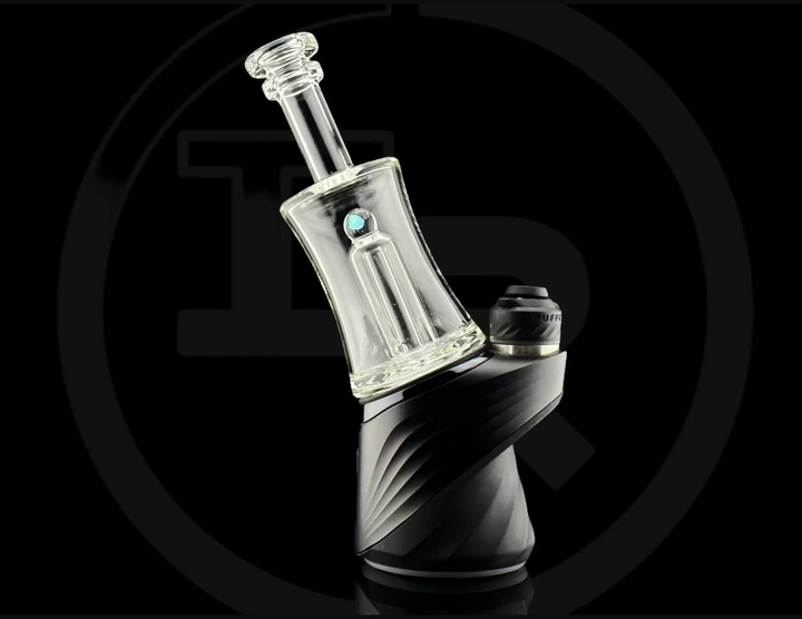 Iridescent Glass: Clear Encased Opal Puffco Peak Attachment