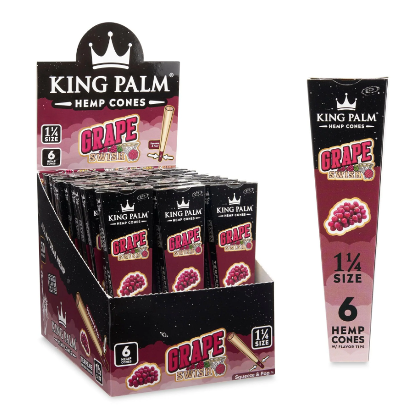 King Palm 1 1/4 Hemp Cone- Grape Swisher 30pk