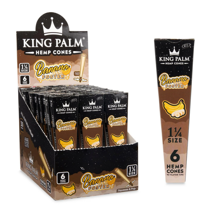 King Palm 1 1/4 Hemp Cone - Banana Foster 30pk