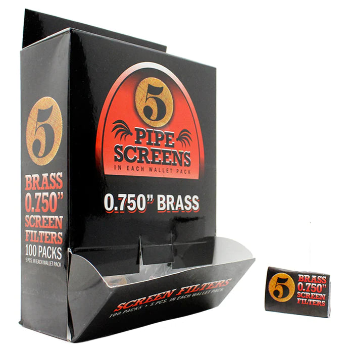 5 Pipe Screens In Each Wallet Pack (Brass)