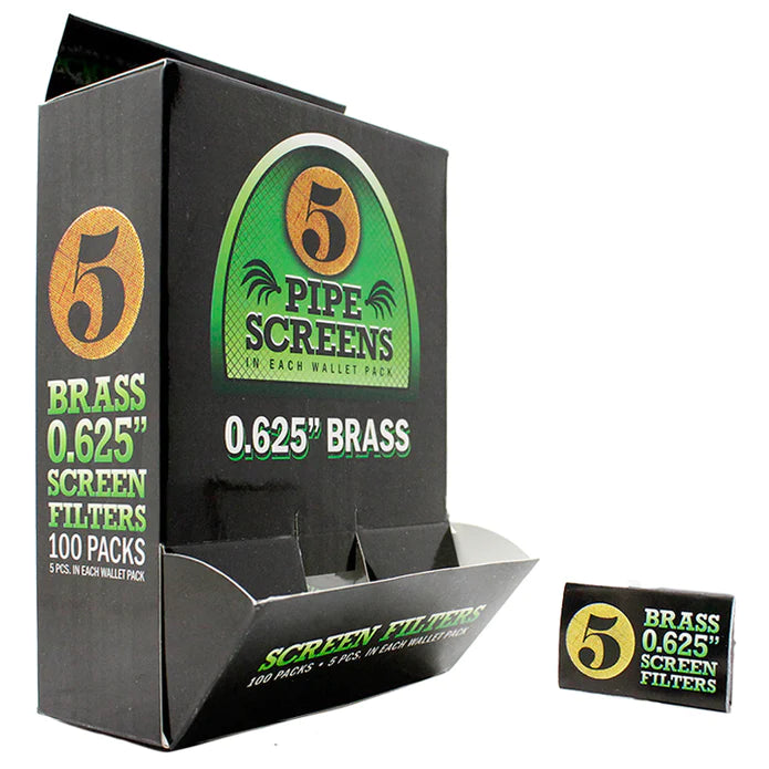 5 Pipe Screens In Each Wallet Pack (Brass)