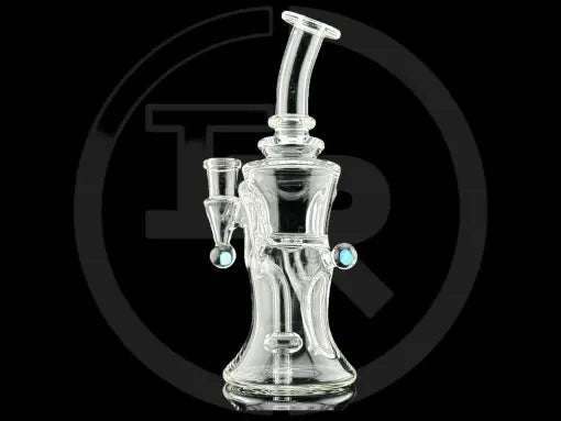 Iridescent Glass: 8″ Clear Gilcycler w/ Double Opal