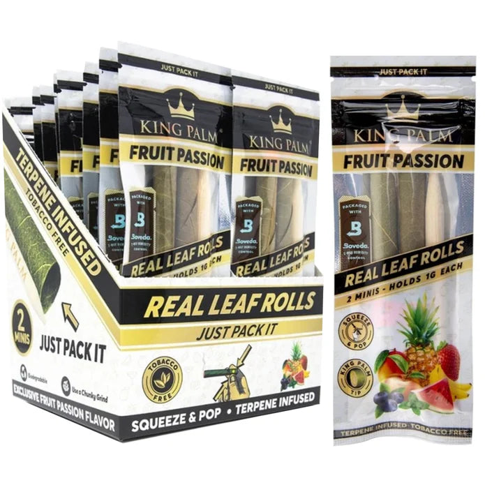 King Palm Fruit Passion - 2 Mini Rolls - 20pk Display