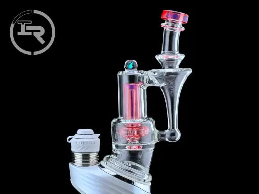 Iridescent Glass: Le Mini Faceted 6.0 RBR Puffco Peak Attachment