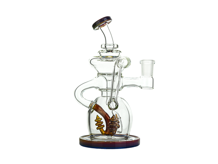 Ill Glass Accented Satellite Flux Purple Rainbow 8"