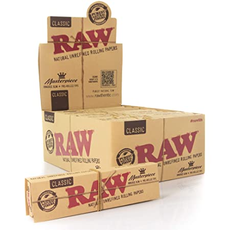 RAW Classic Masterpiece King Size Slim Rolling Papers w/ Pre Rolled Tips