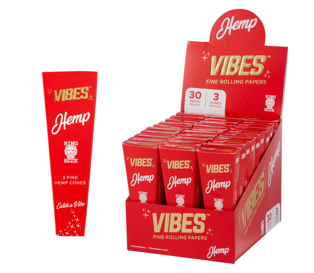 VIBES King Size Hemp Pre Rolled Cones (3-Pack)