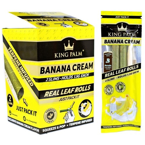 King Palm Banana Cream - 2 Slim Rolls - 20pk Display