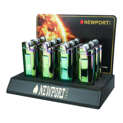 Newport Zero Jet Flame Icy Green Lighter Display 12pc (NZL123)