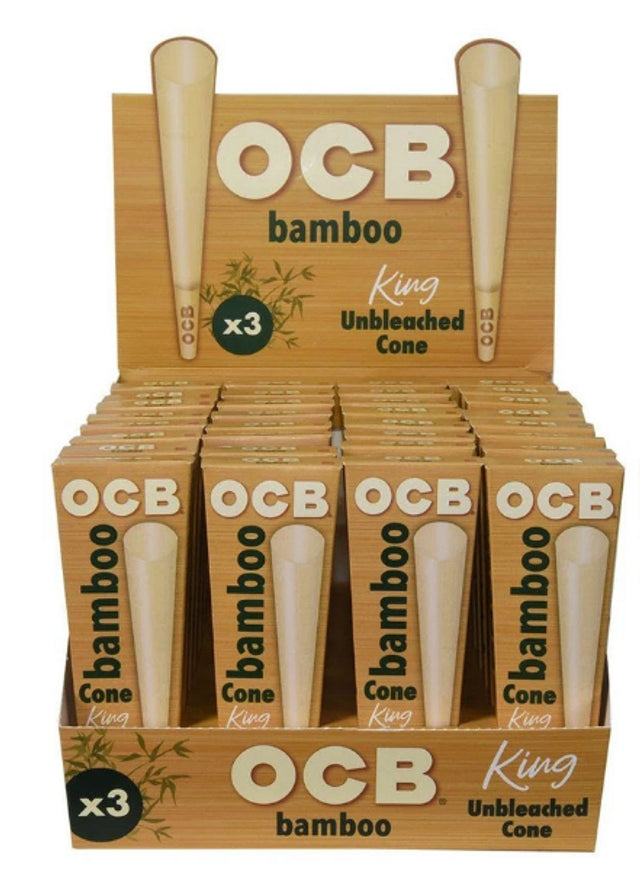 OCB Bamboo Unbleached Cones | King Size – 32 packs