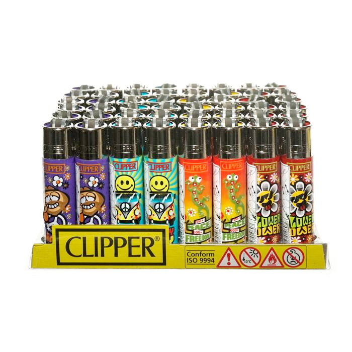 Clipper Lighters Flower Power 48pc - zwavedistro