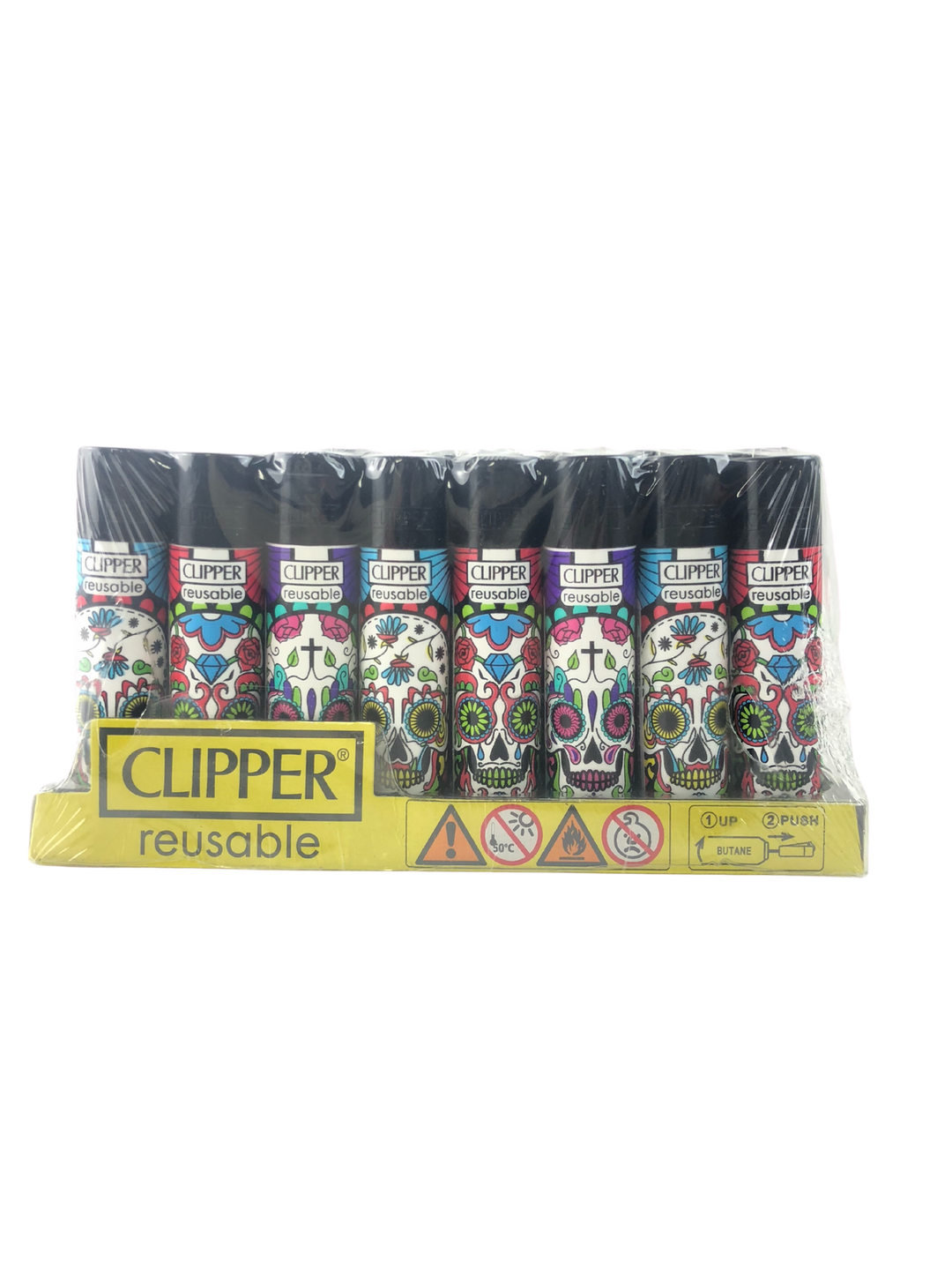 Clipper Lighter Sugar Skull 48pk