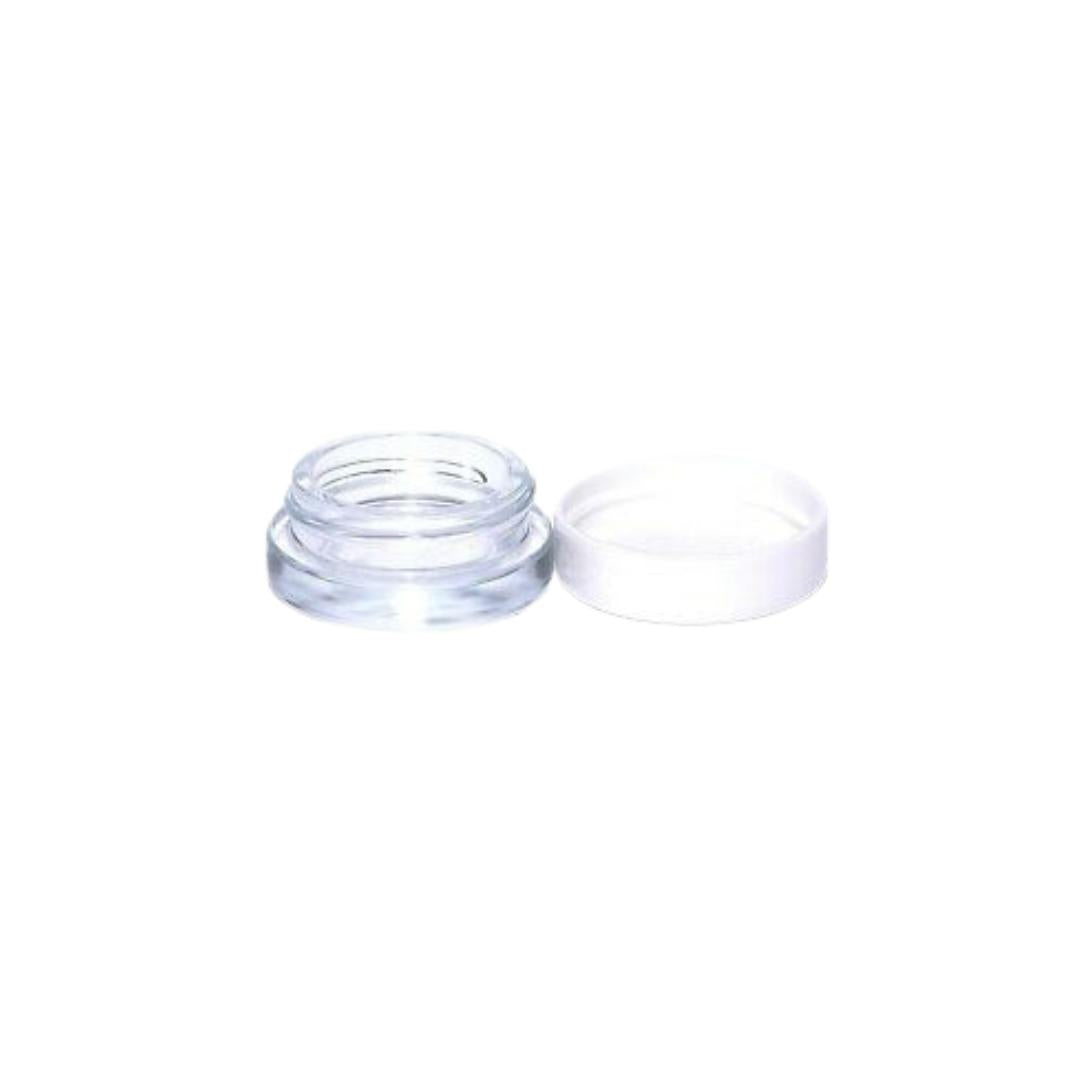 Glass Makeup Jars with White Cap
