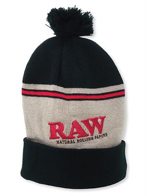 RAW Knit Hat Black & Brown