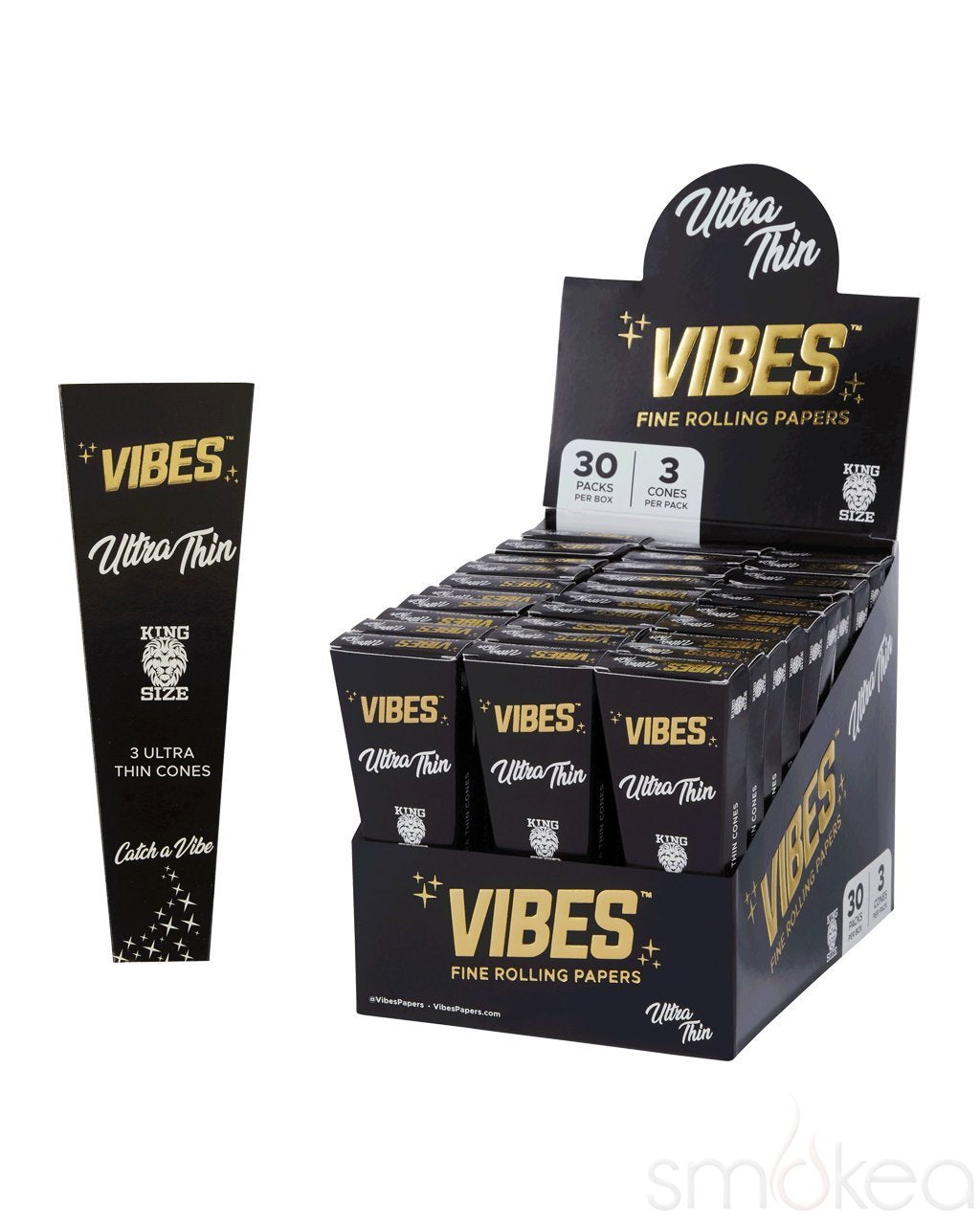 VIBES King Size Ultra Thin Pre Rolled Cones (3-Pack)